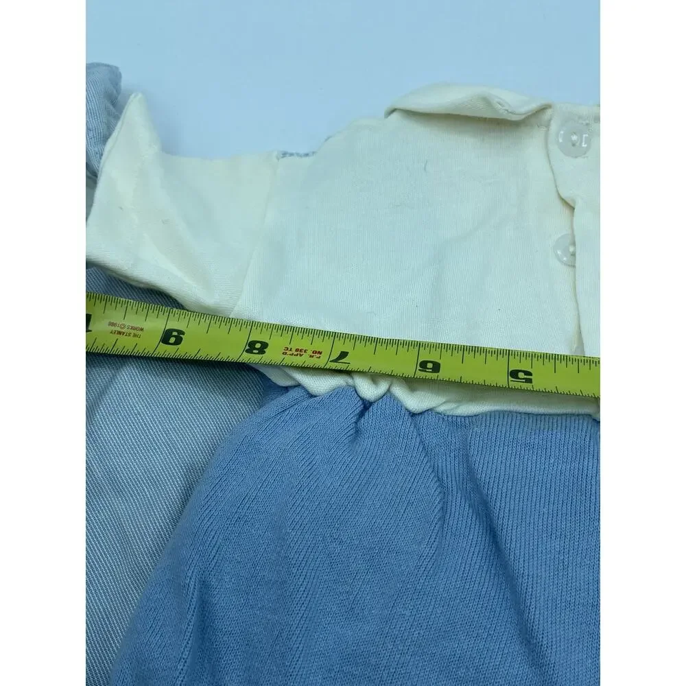 Vintage Baby Rompers Lot 3 Coombs Kiddy Kotton Blue Pinstripe Overalls